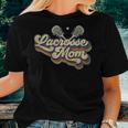 Womens Lacrosse Mom Vintage Retro Lacrosse Stick Sun Women T-shirt Gifts for Her