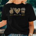Leopard Peace Love Coffee Lovers Hippie For Women Men Women T-shirt Gifts for Her