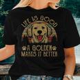 Life Is Good Golden Retriever Funny Mom Mama Dad Kids Gifts Women T-shirt Gifts for Her