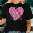 I Love You Valentines Day Alphabet Teacher Student School Women T-shirt Gifts for Her