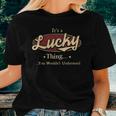 Lucky Name Lucky Family Name Crest Women T-shirt Gifts for Her