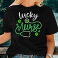 Lucky Nurse St Pattys Day Shamrock Nurse Women T-shirt Gifts for Her