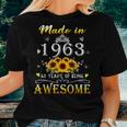 Made In 1963 Sunflower 60Th B-Day 60 Years Of Being Awesome Women T-shirt Gifts for Her