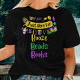 Mardi Gras For Women Im Just Here For Booze Beads Boobs Women T-shirt Gifts for Her