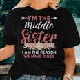 Im The Middle Sister The Reason We Have Rules Older Sister Women T-shirt Gifts for Her
