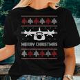 Military Airplane Ugly Christmas Sweater Army Veteran Xmas V2 Women T-shirt Gifts for Her