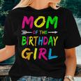 Mom Of The Birthday Girl Glows Retro 80S Party Glow Women T-shirt Gifts for Her