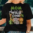 Mom Of The Wild One Zoo Birthday Safari Jungle Animal Women T-shirt Gifts for Her
