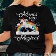 Moms Are Magical With Rainbow Unicorn Women T-shirt Gifts for Her