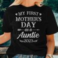 My First Mothers Day As A Auntie Mothers Day 2023 Women Crewneck Short T-shirt Gifts for Her