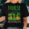 Nurses Love Shenanigans Funny Gnomes Nurse St Patricks Day V8 Women T-shirt Gifts for Her