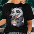 Panda Eating RamenKawaii Giant Japanese Noodle Women T-shirt Gifts for Her