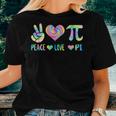 Peace Heart Pi Day Tie Dye Mathematics Science Math Teacher Women T-shirt Gifts for Her