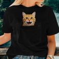 Pocket Cat Grumpy Face Lover Dad Mom Kidding Women T-shirt Gifts for Her