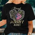 Proud Army Aunt With Heart American Flag For Veteran Women T-shirt Gifts for Her