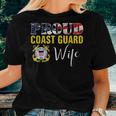 Proud Coast Guard Wife With American Flag For Veteran Day Women T-shirt Gifts for Her
