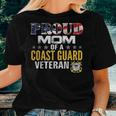 Proud Mom Of A Coast Guard Veteran American Flag Military Women T-shirt Gifts for Her