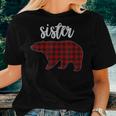 Red Plaid Sister Bear Matching Family Pajama Women T-shirt Gifts for Her