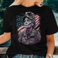Retired Military Vintage Veteran American Mom Women T-shirt Gifts for Her