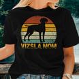 Retro Vizsla Mom Gift Dog Owner Mother Pet Mama Women T-shirt Casual Daily Crewneck Short Sleeve Graphic Basic Unisex Tee Gifts for Her
