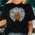 Rn Nurse Afro Word Art Gift African American Nurses Women T-shirt Gifts for Her