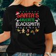 Santas Favorite Blacksmith Christmas Xmas Lights Hat Women T-shirt Gifts for Her