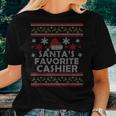 Santas Favorite Cashier Ugly Christmas Women T-shirt Gifts for Her