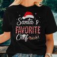 Santas Favorite Chef Santa Christmas Hat In Snow Women T-shirt Gifts for Her