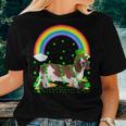 Shamrock Vintage Rainbow Basset Hound St Patricks Day Women T-shirt Gifts for Her