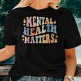 Mental Health Matters Be Kind Groovy Retro Mental Awareness Women T-shirt Casual Daily Basic Unisex Tee Gifts for Her