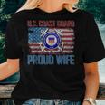 US Coast Guard Proud Wife With American Flag Gift Veteran Women T-shirt Gifts for Her