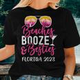 Womens Vacation Girls Trip Florida 2023 Beaches Booze And Besties Women T-shirt Gifts for Her