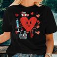 Valentines Day Nurse Heart Funny Nursing Scrub Top Rn Women Women T-shirt Gifts for Her