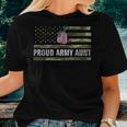 Vintage American Flag Proud Army Aunt Veteran Day Women T-shirt Gifts for Her