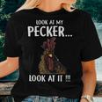 Vintage Look At My Pecker Look At It Rooster Chicken Women T-shirt Gifts for Her