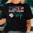 Vintage Proud Coast Guard Wife With American Flag Gift Women T-shirt Gifts for Her