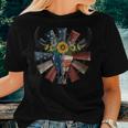 Western Boho Texas American Flag Sunflower Cow Bull Skull Women T-shirt Gifts for Her