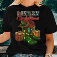 Western Texas Cow Print Cowboy Boots Hat Merry Christmas Women T-shirt Gifts for Her