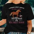 Woman Cannot Survive On Wine Alone Needs An Icelandic Horse Women T-shirt Gifts for Her
