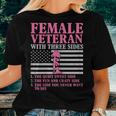 Womens Female Veteran With Three Sides Women Veteran Mother Grandma Women T-shirt Gifts for Her
