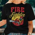 Womens Fire Fighter With Water Hose Fighting The Fire Gift Women T-shirt Gifts for Her