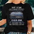 Womens My Son Is A Sailor Aboard The Uss Abraham Lincoln Sailor Women T-shirt Gifts for Her