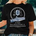 Womens Uss Saratoga Cva-60 Naval Ship Military Aircraft Carrier Women T-shirt Gifts for Her