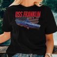 Womens Ww2 Aircraft Carrier Uss Franklin Cv-13 Usa Flag Pacific War Women T-shirt Gifts for Her