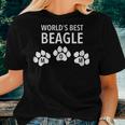 Worlds Best Beagle MomWith Paw Effect Women T-shirt Gifts for Her