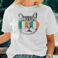 St Patricks Day T  Cat Irish Flag Ireland Men Women  Women T-shirt Casual Daily Crewneck Short Sleeve Graphic Basic Unisex Tee