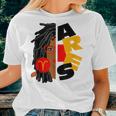 Womens Aries Girl Afro Locs Girl Zodiac Signs Birthday Women T-shirt Gifts for Her
