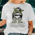 Army Mom Behind Every Strong Soldier For Mom Messy Bun Women Women T-shirt Gifts for Her
