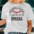 Baseball Sister Im Just Here For The Snacks Retro Baseball Women T-shirt Gifts for Her