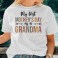 Womens My First As A Grandma Leopard 2023 Women T-shirt Gifts for Her